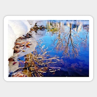 Snowy Winter Reflection Sticker